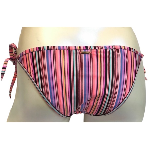 Victoria's Secret Multi Geo Stripe Cut Out Side Tie Swim Bottom XS - Picture 2 of 2